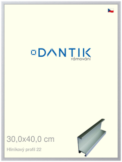 DANTIK rám na obraz 30x40 | ALU Stříbrná matná (Plexi Čiré)