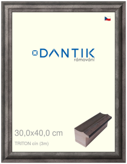 DANTIK rám na obraz 30x40 | TRITON cín (Plexi Čiré)