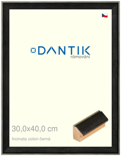 DANTIK rám na obraz 30x40 | INCLINATA colori černá (Plexi Čiré)