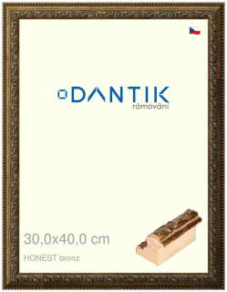 DANTIK rám na obraz 30x40 | HONEST malá vysoká bronz (Plexi Čiré)