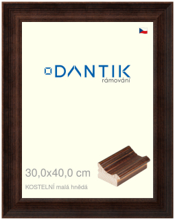 DANTIK rám na obraz 30x40 | KOSTELNÍ malá hnědá (Plexi Čiré)