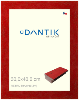 DANTIK rám na obraz 30x40 | RETRO červená (Plexi Čiré)