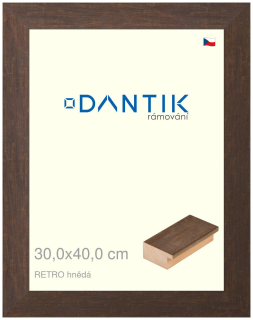 DANTIK rám na obraz 30x40 | RETRO hnědá (Plexi Čiré)