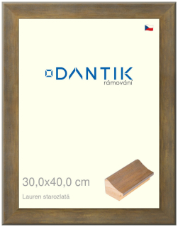 DANTIK rám na obraz 30x40 | Lauren starozlatá (Plexi Čiré)