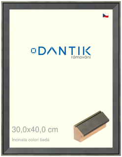 DANTIK rám na obraz 30x40 | INCLINATA colori šedá (Plexi Čiré)
