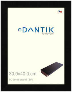 DANTIK rám na obraz 30x40 | FC černá plochá (Plexi Čiré)