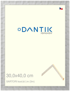 DANTIK rám na obraz 30x40 | SARTORI kost.bí.l.m (Plexi Čiré)