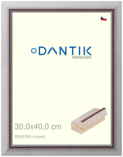 DANTIK rám na obraz 30x40 | RIVIERA vínová (Plexi Čiré)