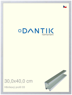 DANTIK rám na obraz 30x40 | ALU Stříbrná matná (Plexi Čiré)
