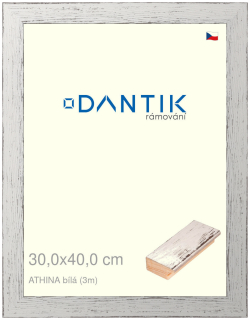 DANTIK rám na obraz 30x40 | ATHINA Bílá (Plexi Čiré)