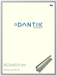 DANTIK rám na obraz 30x40 | ALU Stříbrná matná (Plexi Čiré)