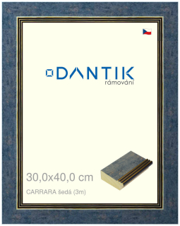 DANTIK rám na obraz 30x40 | Vyřazeno | CARRARA šedá (Plexi Čiré)
