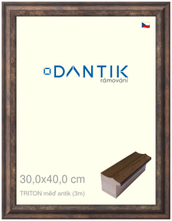 DANTIK rám na obraz 30x40 | TRITON měď antik (Plexi Čiré)