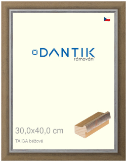 DANTIK rám na obraz 30x40 | TAIGA béžová (Plexi Čiré)