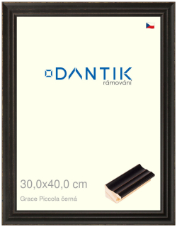 DANTIK rám na obraz 30x40 | Grace Piccola černá (Plexi Čiré)