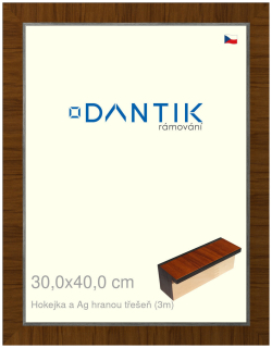 DANTIK rám na obraz 30x40 | Hokejka a Ag hranou třešeň (Plexi Čiré)