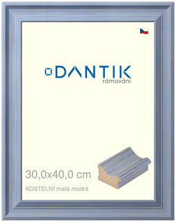 DANTIK rám na obraz 30x40 | KOSTELNÍ malá modrá (Plexi Čiré)