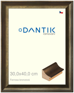 DANTIK rám na obraz 30x40 | Ferrosa bronzová (Plexi Čiré)