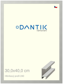 DANTIK rám na obraz 30x40 | ALU Stříbrná matná (Plexi Čiré)