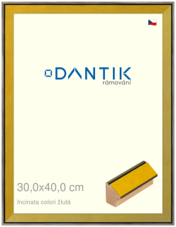 DANTIK rám na obraz 30x40 | INCLINATA colori žlutá (Plexi Čiré)