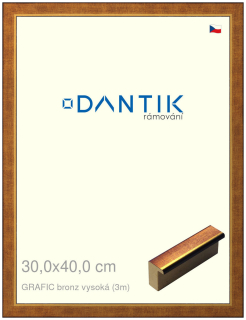 DANTIK rám na obraz 30x40 | GRAFIC bronz vysoká (Plexi Čiré)