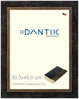 DANTIK rám na obraz 30x40 | CARRARA hnědočerná (Plexi Čiré)