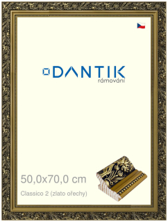 DANTIK rám na obraz 50x70 | Claico 2 (zlato ořechy) (Plexi Čiré)