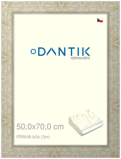 DANTIK rám na obraz 50x70 | PRAHA Bílá (Plexi Čiré)