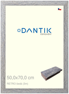 DANTIK rám na obraz 50x70 | RETRO šedá (Plexi Čiré)
