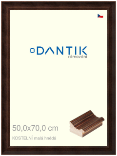 DANTIK rám na obraz 50x70 | KOSTELNÍ malá hnědá (Plexi Čiré)