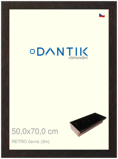 DANTIK rám na obraz 50x70 | RETRO černá (Plexi Čiré)