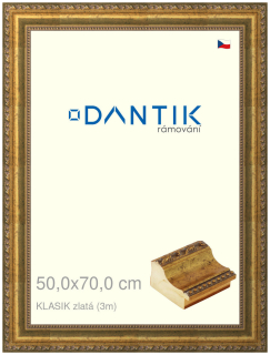 DANTIK rám na obraz 50x70 | KLASIK zlatá (Plexi Čiré)