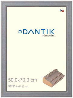 DANTIK rám na obraz 50x70 | STEP šedá (Plexi Čiré)
