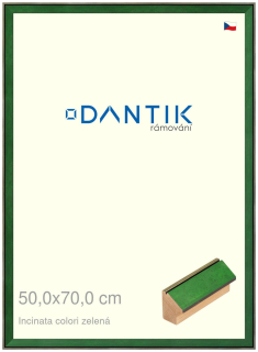 DANTIK rám na obraz 50x70 | INCLINATA colori zelená (Plexi Čiré)
