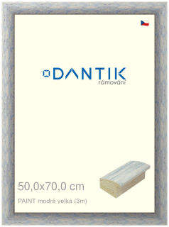 DANTIK rám na obraz 50x70 | PAINT modrá velká (Plexi Čiré)