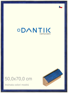 DANTIK rám na obraz 50x70 | INCLINATA colori modrá (Plexi Čiré)