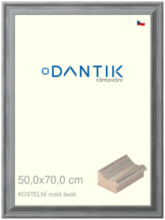 DANTIK rám na obraz 50x70 | KOSTELNÍ malá šedá (Plexi Čiré)