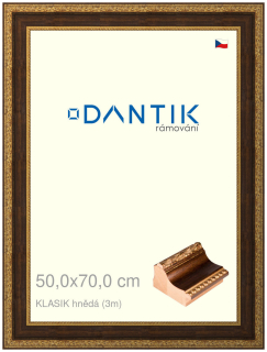 DANTIK rám na obraz 50x70 | KLASIK hnědá (Plexi Čiré)