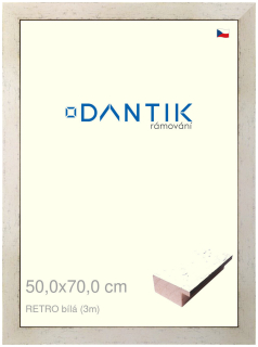 DANTIK rám na obraz 50x70 | RETRO bílá (Plexi Čiré)