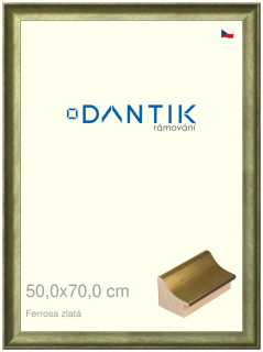 DANTIK rám na obraz 50x70 | Ferrosa zlatá (Plexi Čiré)