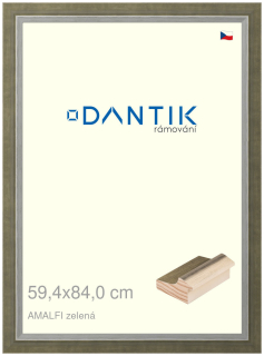 DANTIK rám na obraz 59,4x84 | AMALFI zelená (Plexi Čiré)