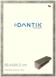 DANTIK rám na obraz 59,4x84 | TRITON stříbrná (Plexi Čiré)