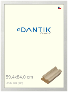 DANTIK rám na obraz 59,4x84 | LYON Bílá (Plexi Čiré)