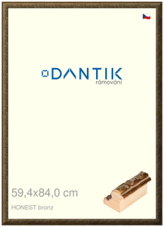 DANTIK rám na obraz 59,4x84 | HONEST malá vysoká bronz (Plexi Čiré)