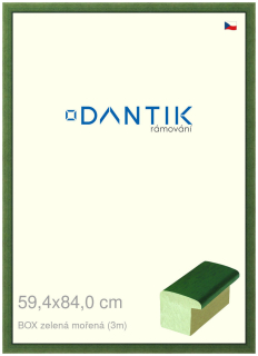 DANTIK rám na obraz 59,4x84 | BOXzelená mořená (Plexi Čiré)