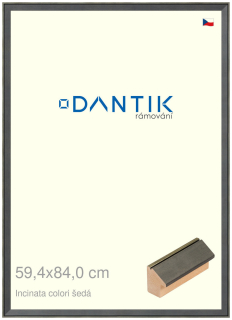 DANTIK rám na obraz 59,4x84 | INCLINATA colori šedá (Plexi Čiré)