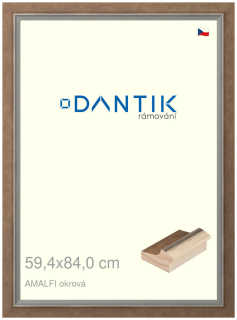 DANTIK rám na obraz 59,4x84 | AMALFI okrová (Plexi Čiré)