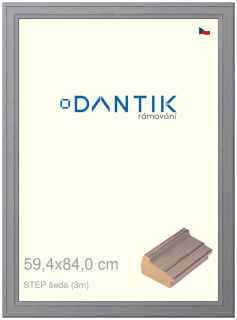 DANTIK rám na obraz 59,4x84 | STEP šedá (Plexi Čiré)