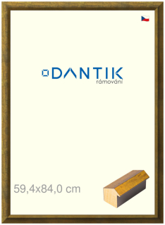 DANTIK rám na obraz 59,4x84 | Forgia Gold (Plexi Čiré)
