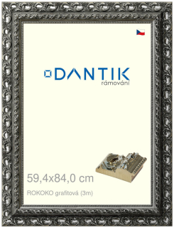 DANTIK rám na obraz 59,4x84 | ROKOKO grafitová (Plexi Čiré)